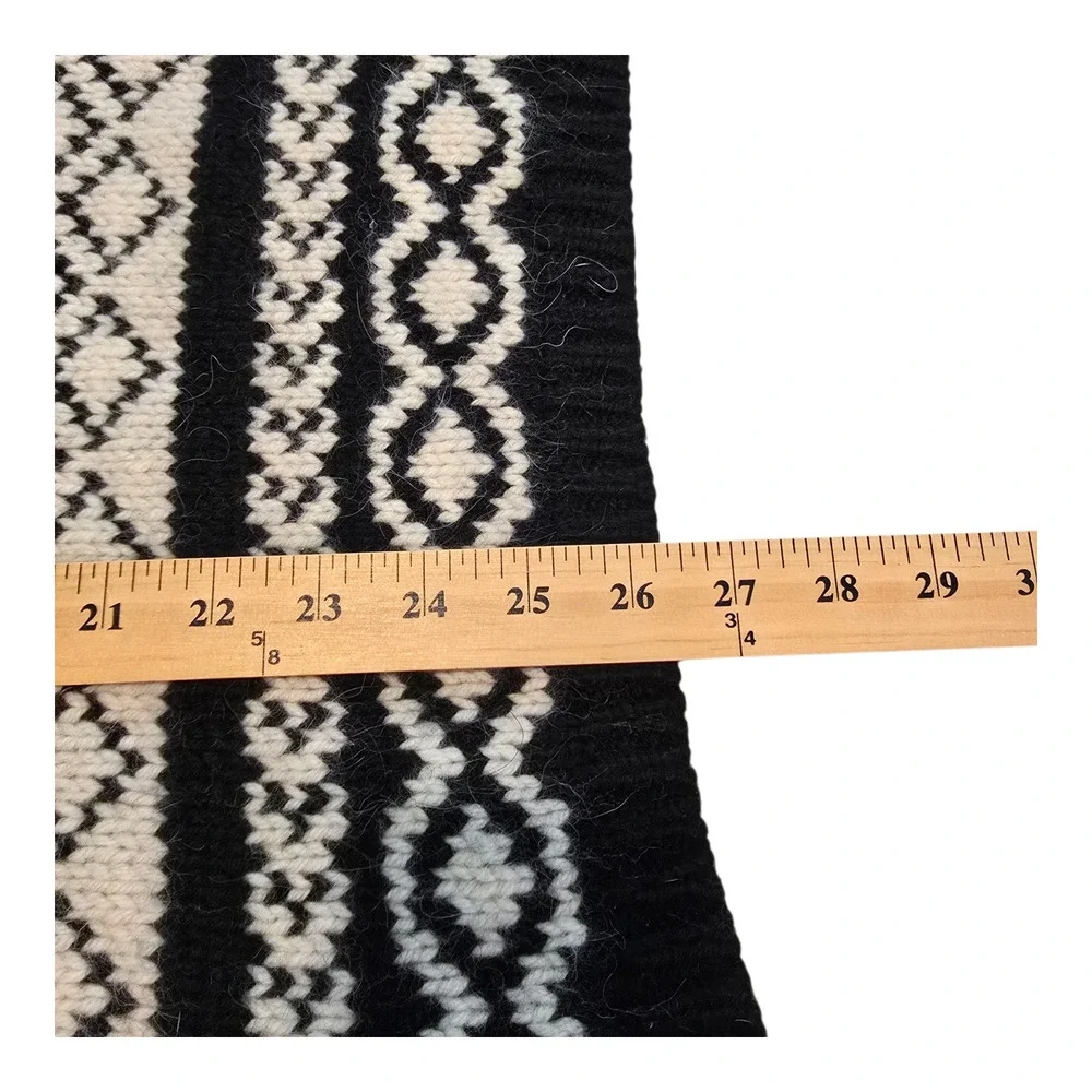 Vintage Eddie Bauer Mens Sweater L Blk Ivy Fair Isle Nordic Wool Angora Gorpcore